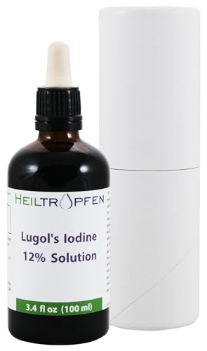 Lugols Jodlösung 12% 100 ml | 12 Prozent Jod und 24% Kaliumjodid | Tropfen | Heiltropfen