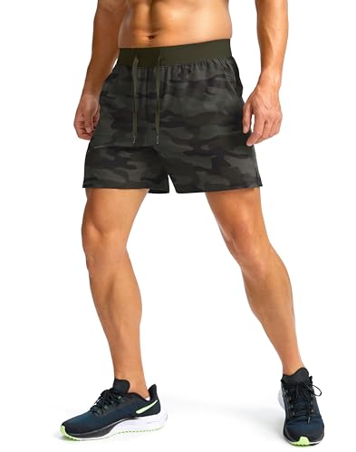 Image of Soothfeel Men's Running Shorts with Zipper Pockets 9 inch / 7 inch / 5 inch Quick Dry Eight Basketball Gym Workout Athletic Shorts