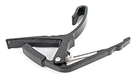 Quick release, spring loaded, trigger clamp guitar capo Ideal for fitting to any guitar Lightweight, yet robust design and materials Easy to attach and remove Rubber curved padding ensures your guitars protection, and allows you to fit the capo to st...