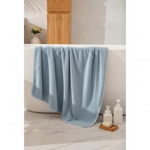 Image of Dribble Coral Fleece 450 GSM Bath Towel 70x140 cm | Ultra Soft, Quick Dry, Highly Absorbent | Lightweight & Skin-Friendly Towel for Bathroom, Gym & Travel, Blue
