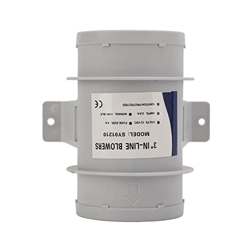 KELFEEAO 3 Inch Inline Blower Marine, 12V Blower Yachts Boat Air Circulation Fan Bilge Blower 3 Inch Marine Ventilation System Silent Inline Duct Fan