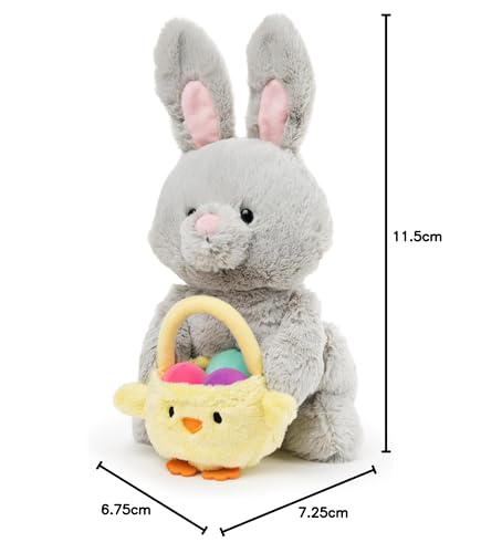 GUND Bunny with Basket, Gray, 10 (Amazon Exclusive)