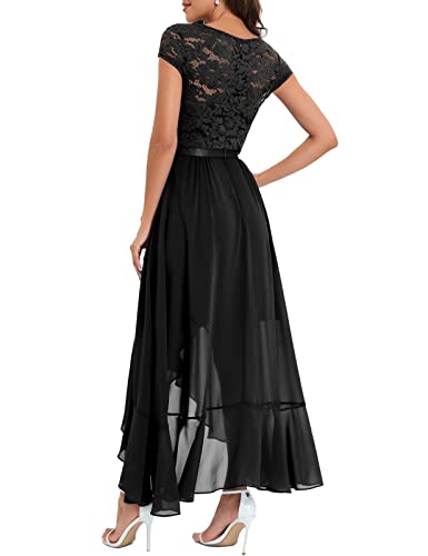 Bbonlinedress Women's V-Neck Dress for Women Wedding Guest Hi-Lo Floral Lace Prom Cocktail Party Formal Bridesmaid Dress - Image 3