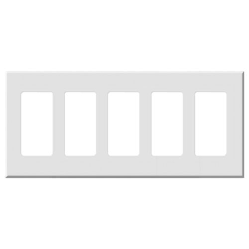 Flash Sale Buy 1 get 1 Leviton Decora Plus Screwless Snap-On Wallplate, 5-Gang, White (80321-SW)