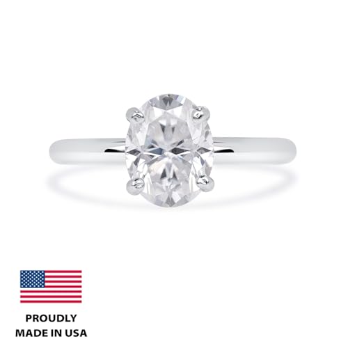 1 to 5 Carat Fancy Shape Moissanite Solitaire Engagement Ring for Women in 14k White Gold (D-F, VS1-VS2, cttw DEW) Anniversary Wedding Ring for Women Size 4 to 11 Made in USA3