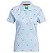 adidas Women's Originals Printed Trefoil Polo - Clear Sky/Better Scarlet LG