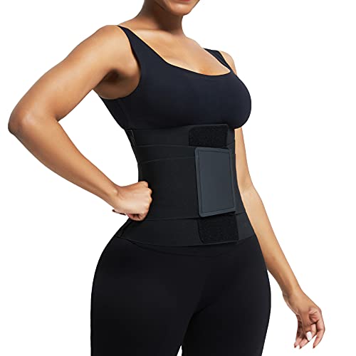 FeelinGirl Workout Waist Trainer Corset Weight Slimming Neoprene Sauna Sweat Vest Workout Postnatal Body Shaper for Women Rose Red M
