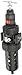 Parker 07E42A13TC One Piece Filter/Regulator, 3/4" NPT, Polycarbonate with Metal Bowl Guard, Twist Drain, 40 micron, 90 scfm, T-Handle, 2-125 psig Pressure Range, without Gauge