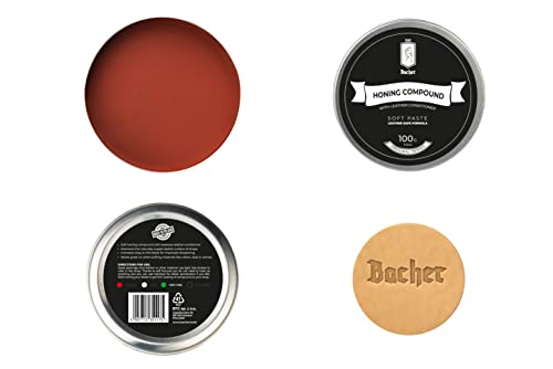 Bacher Abziehpaste für Streichriemen und Abziehleder, Schärfpaste mit leder applikator 100g - Mittel