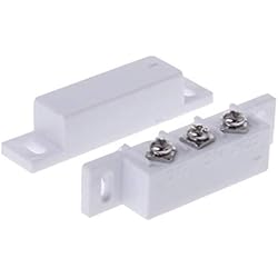 Sensor Magnetico Metalico Gwxevce NC NO Interruptor de Contacto magnético Sensor de Puerta Cable de persiana Enrollable de Metal Sistema de Alarma para el hogar Interruptor magnético Blanco