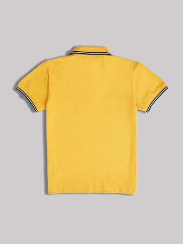 Image of Li'l Tomatoes Boys Pique Polo T-Shirt | Solid Collar Half Sleeve Casual Summer Wear | Soft & Breathable Cotton Blend | 3-15 Years