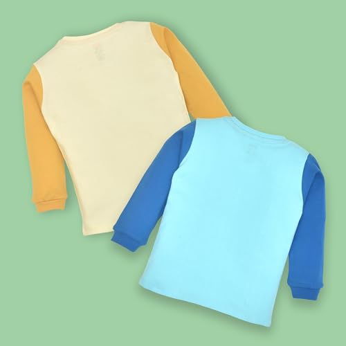 Image of LuvLap Baby Boys 100% Cotton Full Sleeve Boys T-Shirt & Pyjama Sets, Pack of 2