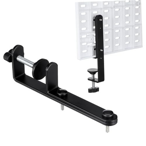 Support de bureau panneau perforé fer noir pince fixation robuste montage sans perçage - 2