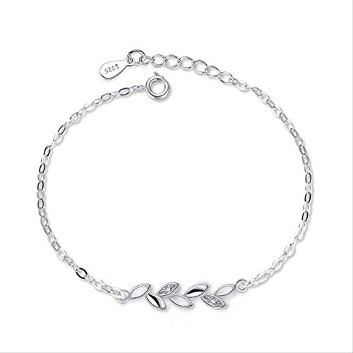 Bracelet à breloques feuilles en cristal pour femme style élégant