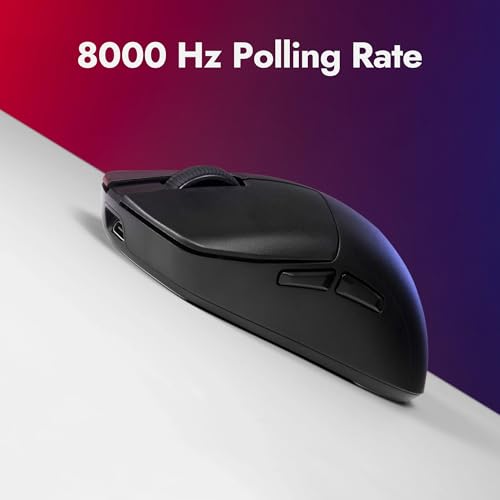 Image of LEMOKEY - Keyvhron G1 8K Wireless Gaming Mouse, 55g Lightweight, PixArt 3950 Sensor, 30K DPI, 140H Battery, Bluetooth /2.4G /USB-C, Ergonomic, Launcher Programmable, Black