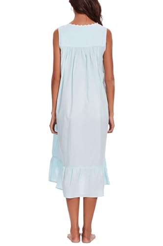 Image of AVIIER 100% Cotton Nightgowns for Women Sleeveless Sleep Dress Ladies Gowns Sleepwear with Pockets
