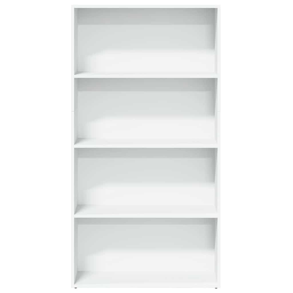 Libreria bianca in legno 80 x 30 x 152 cm con scomparto aperto per soggiorno, studio, ufficio, scaffale salvaspazio e organizer per libri, cartelle, ripiano e spazio