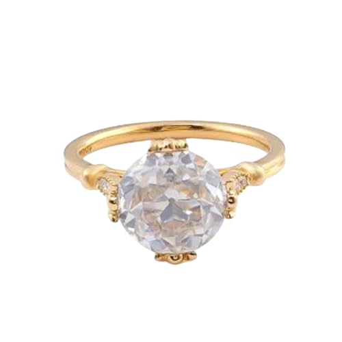 Bague fiançailles moissanite DEF-VVS alliance femme argent 925 plaqué or
