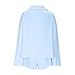 Two Piece Sets for Women Summer Lounge Wear Matching Two Piece Fashion Long Sleeve Oversized Shirts and Shorts Outfit Clothes Light Blue