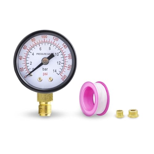 42 mm Manomètredepression de piscine, 14 bars, (200 psi), Manomètredepression d'eau avec manomètre, Manomètredepressiond'eau, Manomètre Filtre Piscine,...