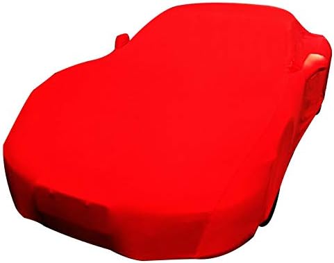 Boobo Custom Fit for C7 2014-2019 Chevy Corvette Stingray Z51 Z06 Grand Sport Luxury Stretch Satin Cashmere Car Cover (Red)