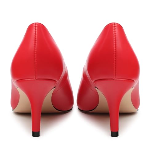 Women's Pumps Pointed Toe Mid Stiletto Heels Rectangular Metal Buckle Pumps Dress Party Shoes4