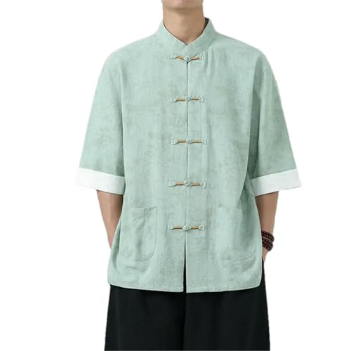 Chemise d'été décontractée homme col montant anti-transpiration et fraîche