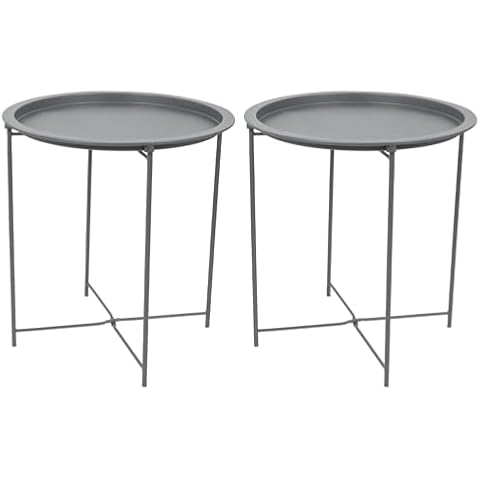 Harbour Housewares Round Tray Tables - Pack of 2 Cover