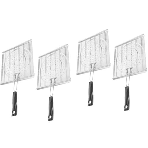 MeevrgR Bandeja plegable de acero inoxidable y parrilla para tostadas, camping y barbacoa, 20 x 39 cm