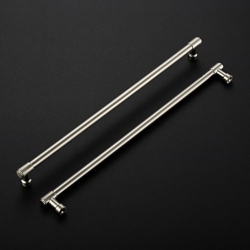 Image of Ravinte 2 Pack 12-3 /5 Inch Hole Center Solid Kitchen Cabinet Handles Brushed Nickel Dresser Pulls Cabinet Drawer Pulls for Kitchen Cupboard Hardware