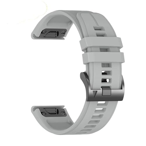 guoren Correa de Reloj Deportiva de Silicona de 22mm y 26mm Fit for Garmin Fenix8/66X 7 7X 5X Plus Epix Pro Enduro 3 Forerunner 970 965(Gray B,26mm)