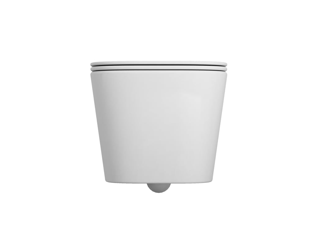 VBChome WC sospeso senza bordi in ceramica con coperchio WC in Duroplast abbassamento automatico Rimless SoftClose, WC da parete e WC