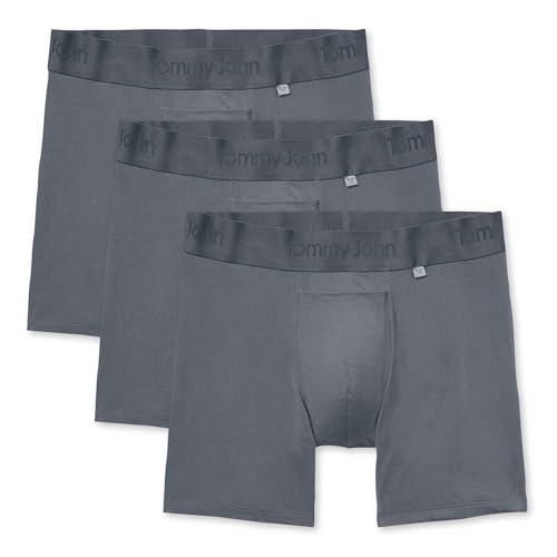 Tommy John Men’s Mid-Length Boxer Brief 6” Underwear- Hammock Pouch for Support - Second Skin Fabric for Barely-there Comfort