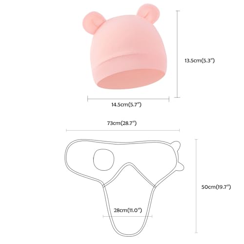 Image of Baby Swaddle Sleep Sack with Hat Set for Girls (Pink Flower Set) | 3-pack Cotton Nursery Swaddling Blankets for Infant 0-3 Months, Newborn Registry Essentials