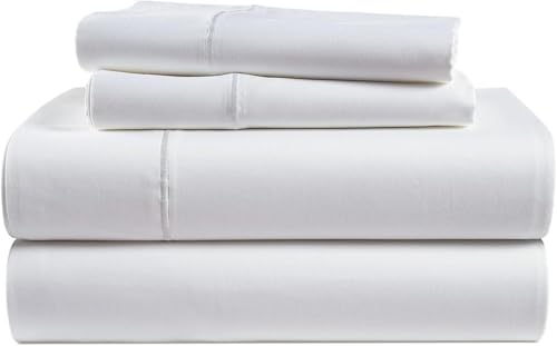 Egylin Juego de sábanas de 800 hilos, 3 piezas, tamaño individual, transpirable, algodón egipcio puro, ultra suave, sábana encimera y 2 fundas de almohada, resistente al encogimiento, calidad de