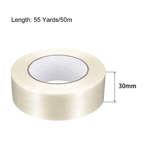 GTIWUNG Filament Verstärktes 30mm x 20m Filament-Klebeband Glasfaserverstärkt Packband, Filamentband Klebeband Fadenverstärkt,Umreifungsband