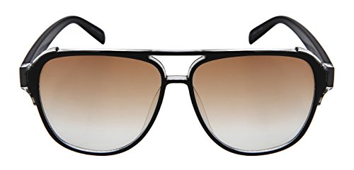Edge-I-Wear Fashion Aviator Brow Bar Plastic Sunglasses 541086TT-FM-2(CL+GY.ap2+fm)2