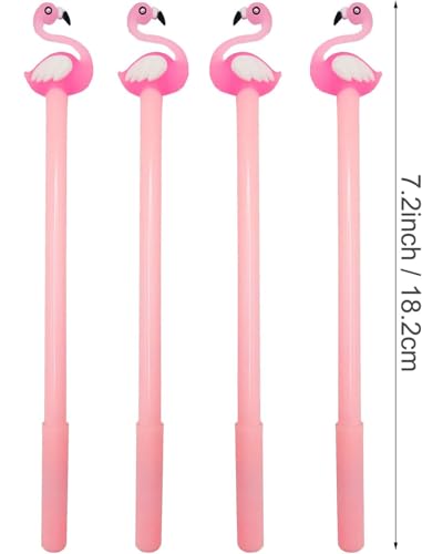 12 bolígrafos gel negro YYaaloa diseño flamenco rosa miniatura 3