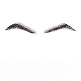 100% Human Hair False Brows for Men and Women Re-Usable Lace Base Fake Eyebrows Black Color (MM-A2)