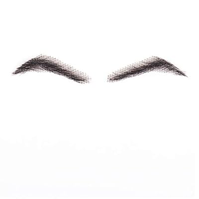 100% Human Hair False Brows for Men and Women Re-Usable Lace Base Fake Eyebrows Black Color (MM-A2)