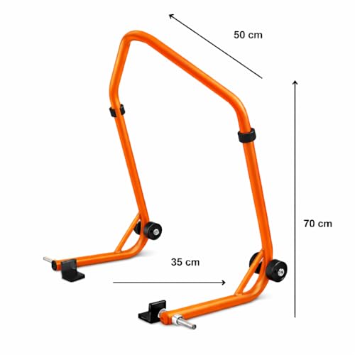 Image of Bike World Adjustable Rear Paddock Stand | (Up to 280kg) | Detachable Design | Easy Bike Maintenance | Strong Build | Wide Tyre Support | Pack of 1 (Orange)