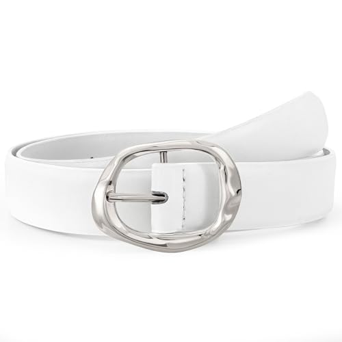 Women Leather Belt for Jeans Pants Ladies Casual Waist Belt Fashion Women Belt with Gold Buckle