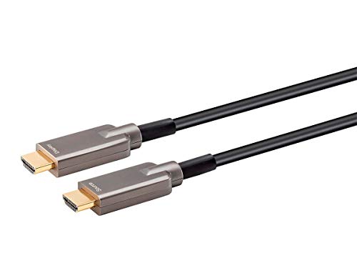 Best Deal Product Monoprice AV HDR High Speed Outdoor HDMI Cable - 75 Feet - Black, 4K@60Hz, HDR, 18Gbps, Fiber Optic, AOC, YUV 4: Armored - Slimrun Series Gray