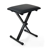 The keyboard piano, drum players and musicians chair stool seat is made from durable metal with padded leather seat for extra comfort. The seat is height adjustable and can fold away for easy storage. Ideal seat for piano players and drummers for gre...