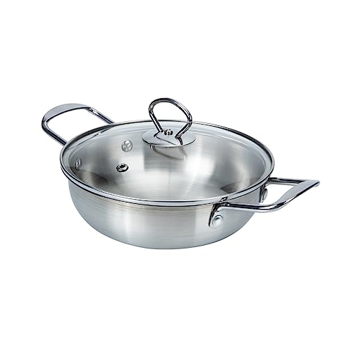 FUNOMOCYA Kochgeschirr Edelstahl Pfanne Brei Topf Mini Nudel Suppe Topf Deckel für Restaurant Heimgebrauch