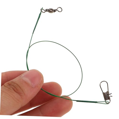 POPETPOP 40 piezas líderes de pesca con alambre de acero y mosquetones miniatura 3