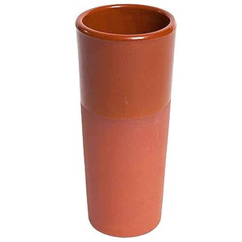 Acan Tradineur - Vaso de Tubo de Barro, diseño Tradicional, Artesanal, Servir Vino, licores, Celebraciones, Fiestas (Marrón, 16 x 7 cm, 330 ml)