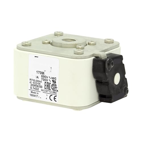 Fusible 170M6566 type cube avec fixation à extrémité plate robuste