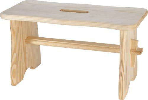 TrendLine Fußbank Kiefer 19x39x21cm Holzschemel Schemel Hocker Sitzhocker Fußhocker