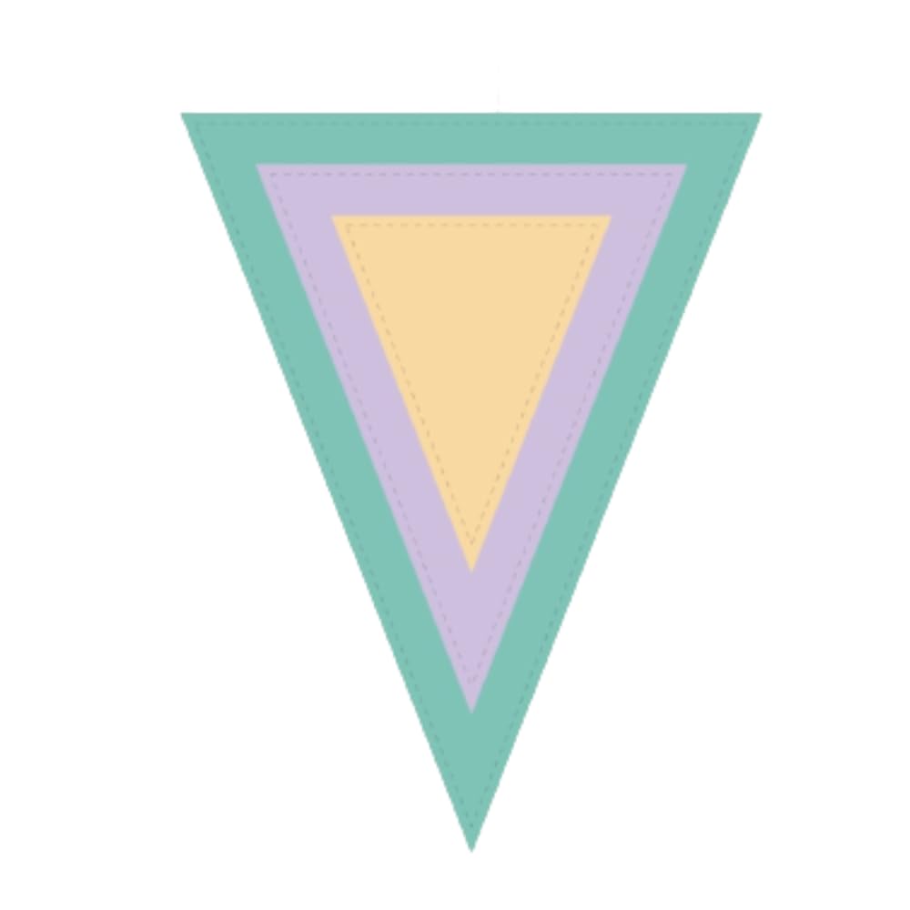 CraftelierSet of Mini Essential Dies for Scrapbooking, Crafts and Cardmaking Creations | Triangle Pennants Shape - Approximate Size Between 2.5 x 3.8 cm and 5.5 x 7 cm